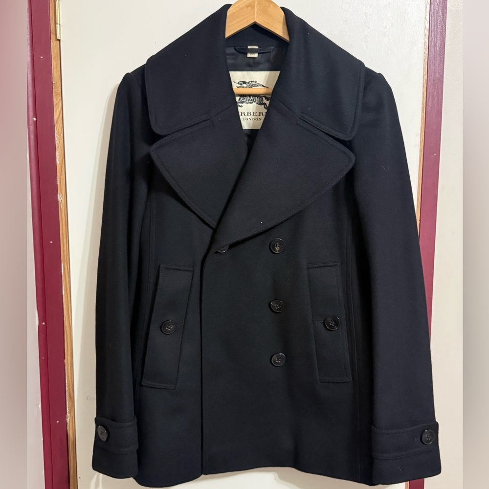 Burberry London Peacoat Womens Size 8-Black-Like NEW